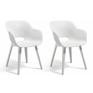 Keter, conjunto akola de duas cadeiras brancas 56.7x55.8x80.1cm, 2uds