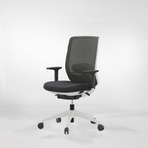 Actiu trim cadeira  ergonómica white and black - sin cabezal, 3d