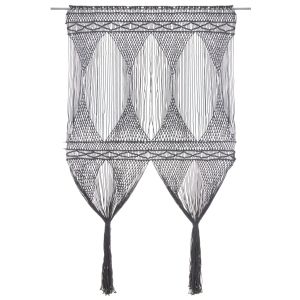 Cortina em macramé 140x240 cm aLGodão antracite