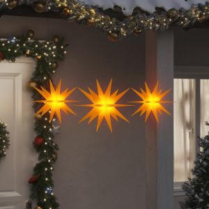 Luzes de natal com LEDs 3 pcs dobrável amarelo pt6829