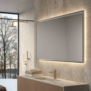 Espelho LED wc retangular california 80x120 preto mate