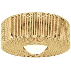 Candeeiro de teto ø30x16 cm metal e corda de cânhamo color marrón Homcom