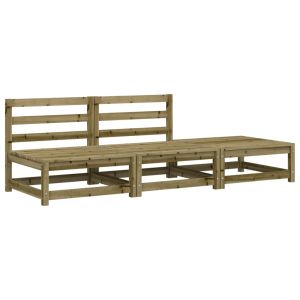 vidaXL sofá de jardín sin reposabrazos con reposapiés madera de pino
