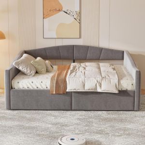 Sofá-cama cinzento 140x200cm arrumação hidráulica,conversível duplo