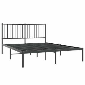 vidaXL estructura cama sin colchón con cabecero metal negro 135x190 cm