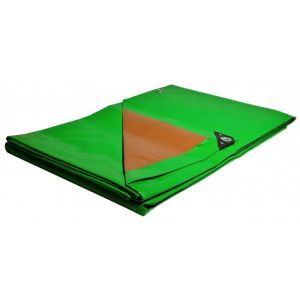 Lona plástica impermeável de 4x5 m tratada com anti-uv verde e marrom 250g/