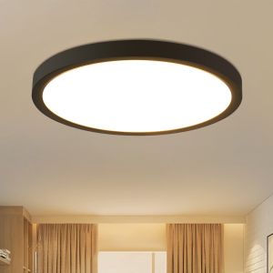 Nettlife LED luz de teto branco frio 15 w preto diâmetro 22 cm redondo