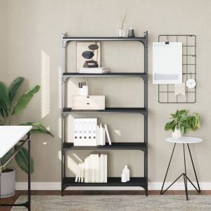 Estante c/ 5 prateleiras 80x30x154cm derivados de madeira preto