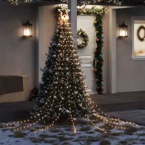 Iluminação p/ árvore de natal 320 luzes LED 375cm branco quente pt9506