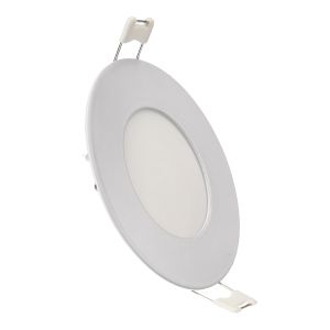 Downlight LED redondo embutido 12v, 3w, luz quente 3000k. Moldura branca