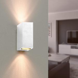 Candeeiro de parede branco LED quadrado ip44 duplo feixe gu10 - silamp