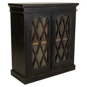 Salão preto feito à mão em madeira e vidro 90x40x100