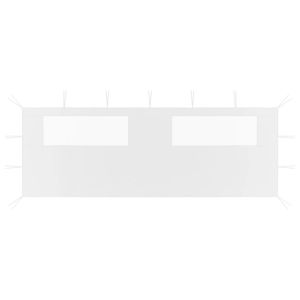 vidaXL pared lateral de cenador con ventanas blanco 6x2 m