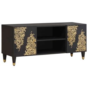 Móvel de tv - helloshop26 - 105 x 33 x 46 cm - madeira de mangueira maciça