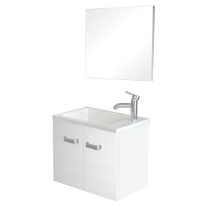 Ondee - lavatório epice - com espelho - 50cm - branco - lacado