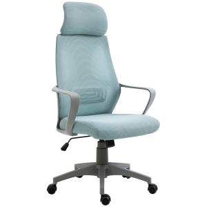 Cadeira de escritório esponja, tecido de malha (poliéster) azul