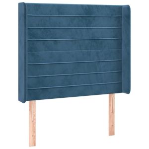 vidaXL cabeceira de veludo com encosto alto azul escuro 83x16x118/128 cm