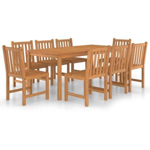 vidaXL conjunto de comedor de jardín de 9 piezas, 180 x 90 cm, madera