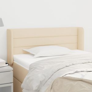 Cabeceira de cama c/ abas tecido 83x16x78/88 cm creme