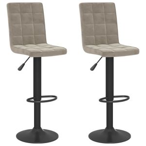 vidaXL taburetes de cocina 2 unidades terciopelo gris claro