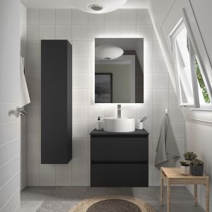Móvel bequia 60 cm preto| + lavatório