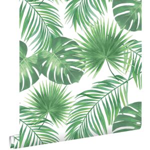 Estahome papel de parede folhas tropicais verde 53 cm x 10.05 m