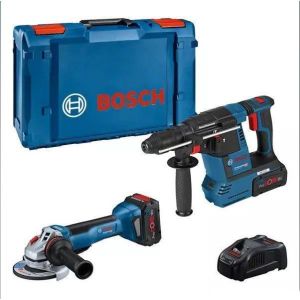 Kit 2 ferramentas Boschgws 18v-10 p grinder + 18v-26 martelo perfurador