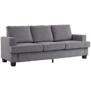 Sofá de 3 lugare 213x82x90 cm poliéster color gris Homcom, casa - sófas