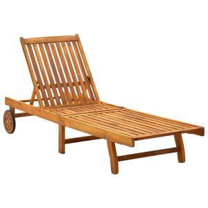 vidaXL tumbona de madera maciza de acacia