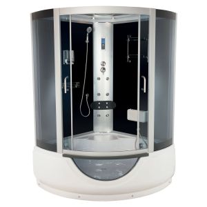 Ondee - cabina de banho de hidromassagem faro - 1/4c 135cm - cinzento