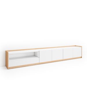 Móvel de tv, 310x37x50cm, branco e carvalho soft rf4318