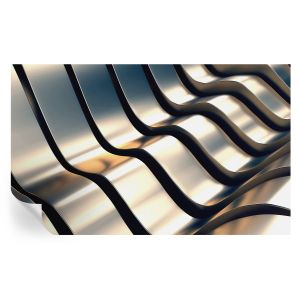 Papel de parede vinílico ondas metálicas 416x254 tulup