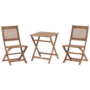Conjunto bistro dobrável paraggi madeira de acácia certificada castanho