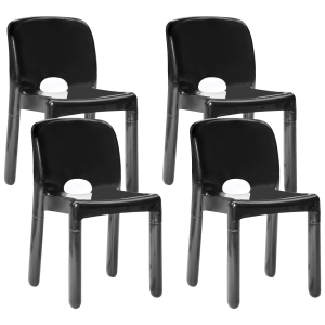 Conjunto de 4 cadeiras de jardim betim preto