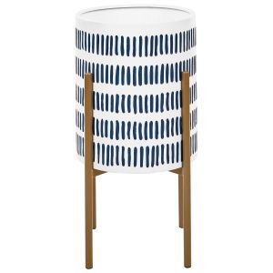 Vaso alto para plantas nemorosa 31 cm metal branco