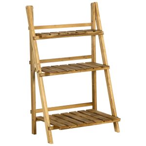 Suporte para planta 60x37x93 cm madeira de abeto color marrón Outsunny