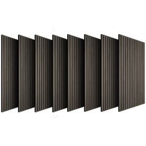 Tectake 8 painéis acústicos mdf madeira absorção som, carvalho cinzento