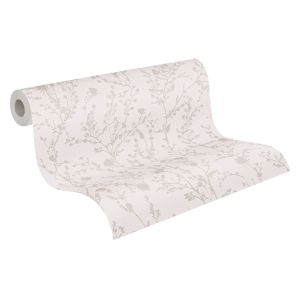 A.s. Création papel de parede flores rosa claroecinzento claro