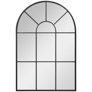 Espelho de parede metal e vidro preto 60x91 cm
