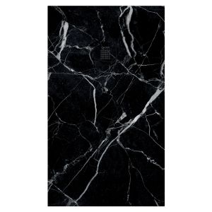 Ondee - base de duche nola 3 - cortável - 80x160 - mármore preto - batoque