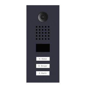 Fone de porta ip de 3 botões, montagem embutida - d2103v-ral7016-v2-ep