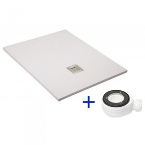 Base de duche de resina 80x180 branco  antiderrapante+valvula+grelha