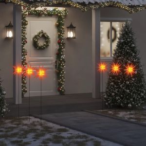 Luzes de natal com espigões 3 pcs LED dobrável 35 cm vermelho pt7040