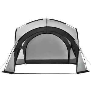 Gazebo de jardim grästorp com iluminação LED 345x345x247cm cinzento escuro
