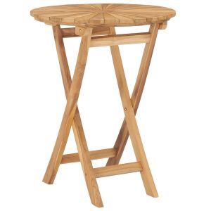 Mesa de jardim dobrável ø 60 cm madeira de teca maciça