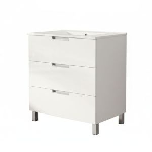 Móvel de casa de banho bas volare 80 branco brilhante