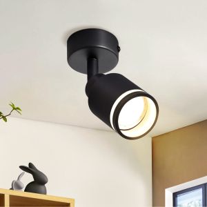 Nettlife luminária de teto negro gu10 6x6
