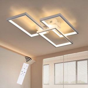Nettlife plafon LED plafon regulável com comando 63w branco