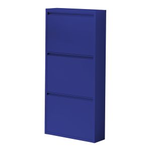 Sapateira sokndal com 3 portas 104x50x15 cm metal - azul escuro [en.casa]