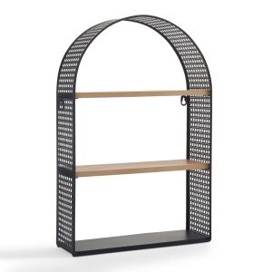 Estante de parede jäller 3 prateleiras metal 53x35x14 cm preto [en.casa]